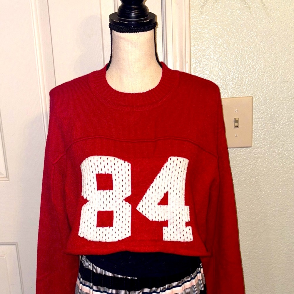 Forever 21 Red Jersey Top with Number 84
